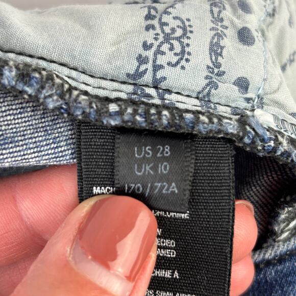 Free People We The Free Moto Jet Zip Skinny Baltic Crop Ankle Jeans Size 28 - Picture 11 of 15